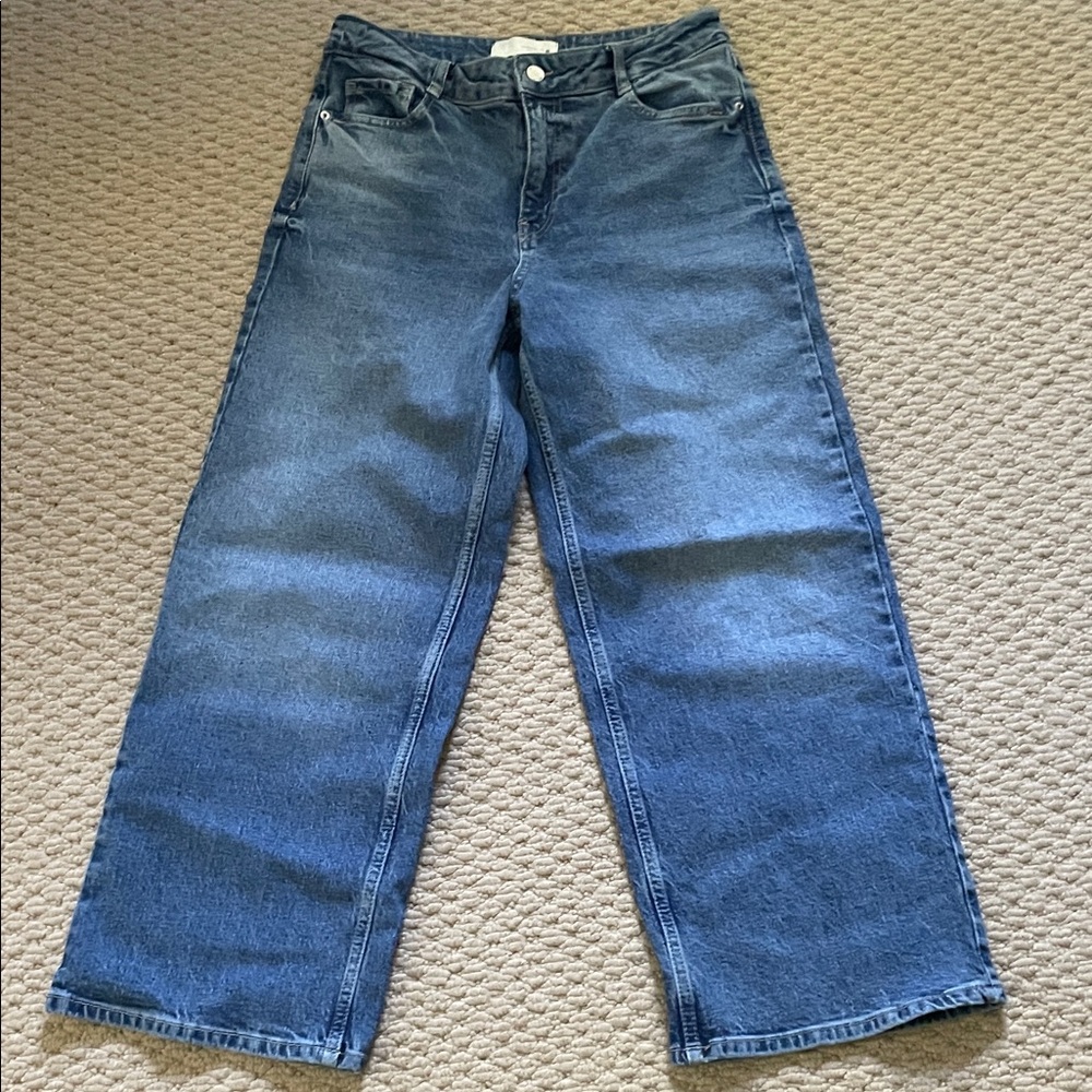 Zara Blue crop & Wide Leg Jeans 2025 38/us6